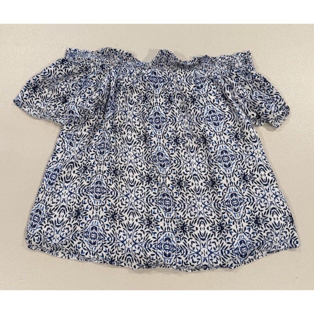 Cooper & Ella Top Womens Small On/Off Shoulder Lined Travel Coastal Quiet Luxury